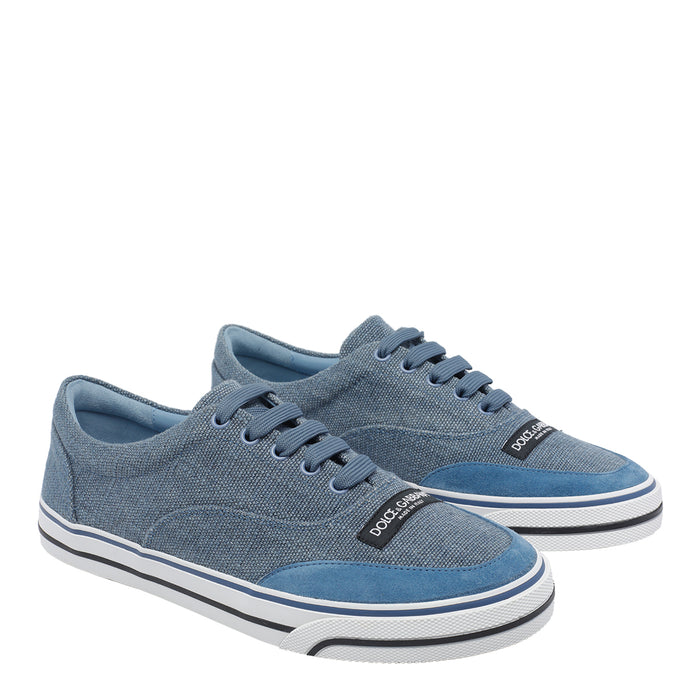 Dolce & Gabbana Sneakers Blue Fabric And Suede/rubber Sole