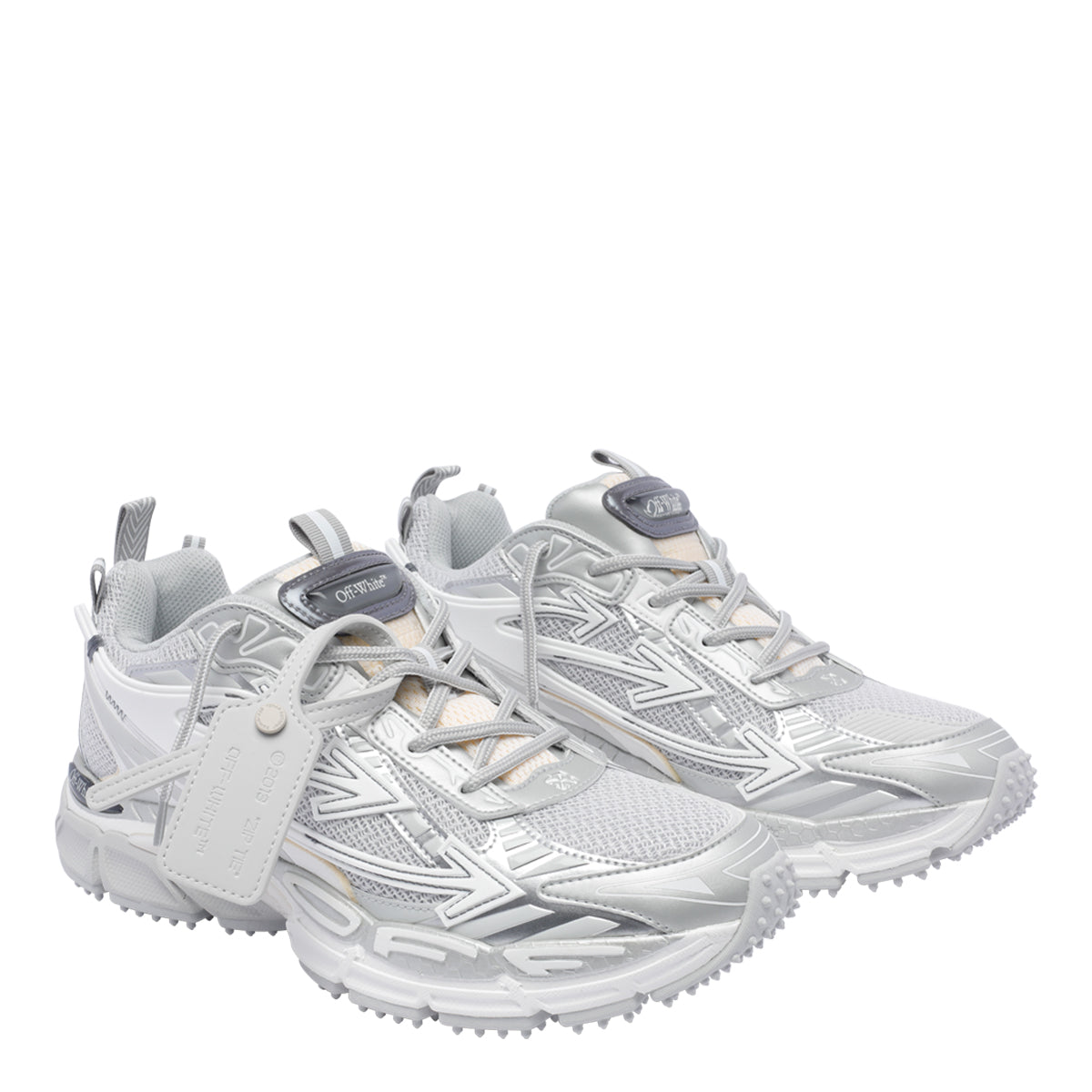 Off White Sneakers Grey Fabric/rubber Sole