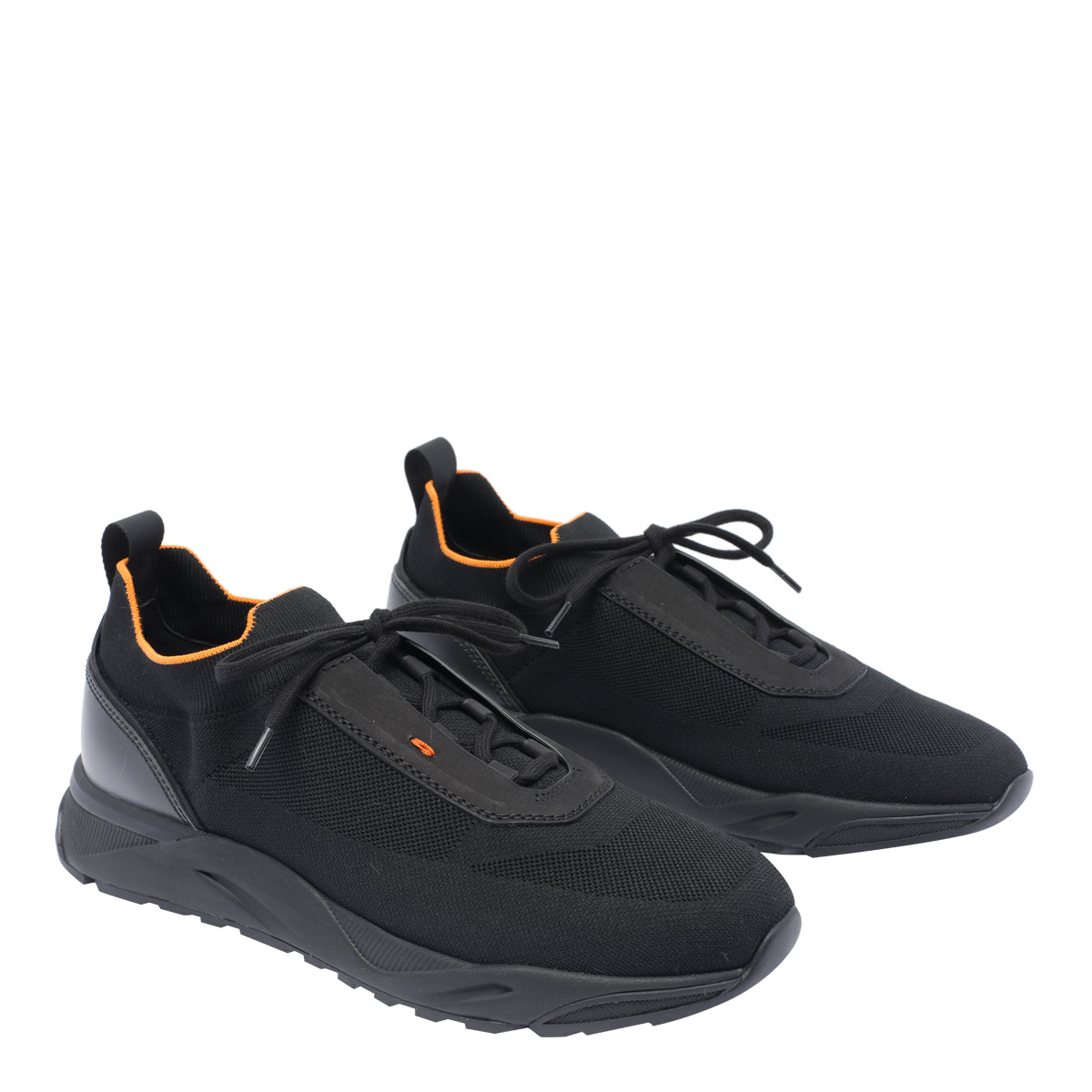 Santoni Sneakers Black Fabric/rubber Sole