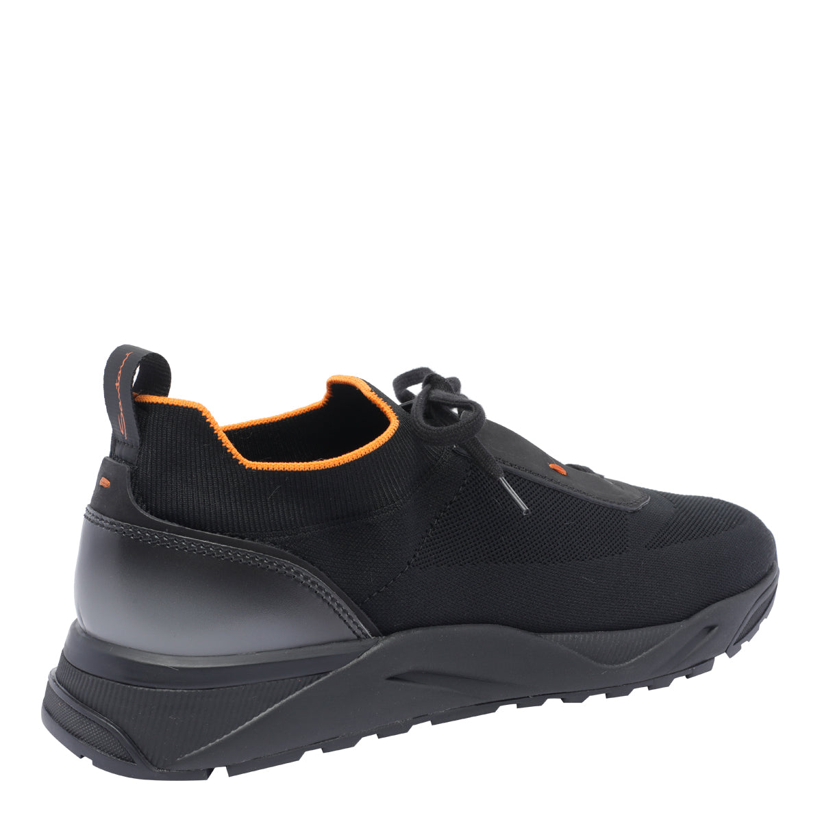 Santoni Sneakers Black Fabric/rubber Sole
