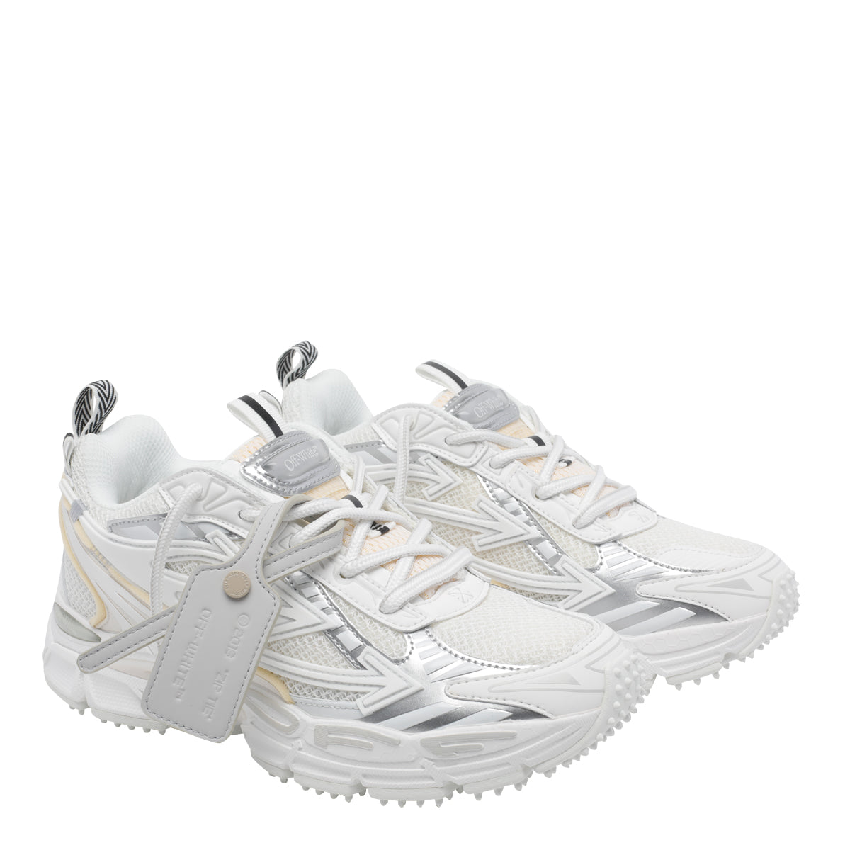 Off White Sneakers Fabric And Rubber/rubber Sole