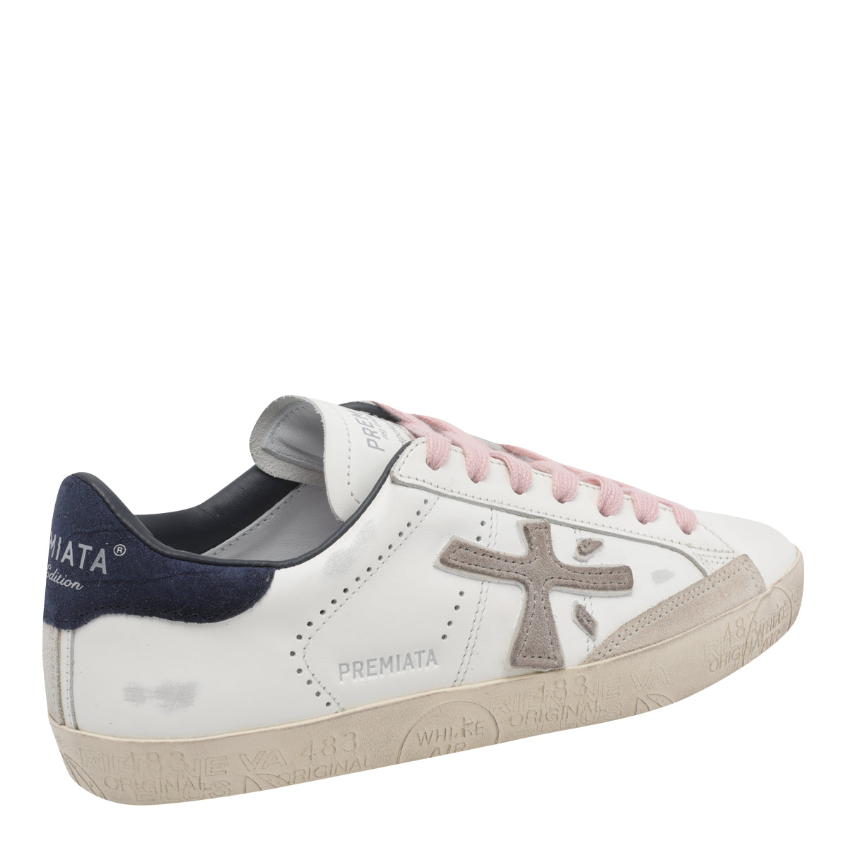 Premiata Sneakers White Calf Leather/rubber Sole