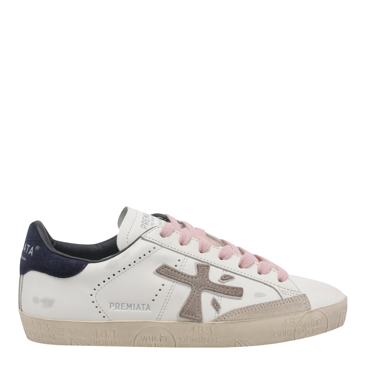 Premiata Sneakers White Calf Leather/rubber Sole