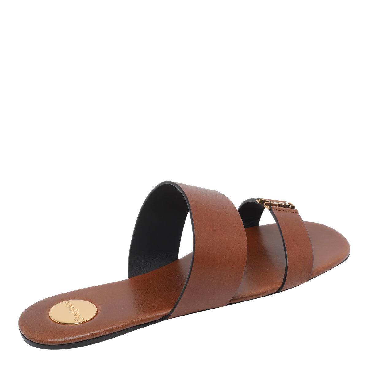 Saint Laurent Sandals Brown Calf Leather/leather Sole