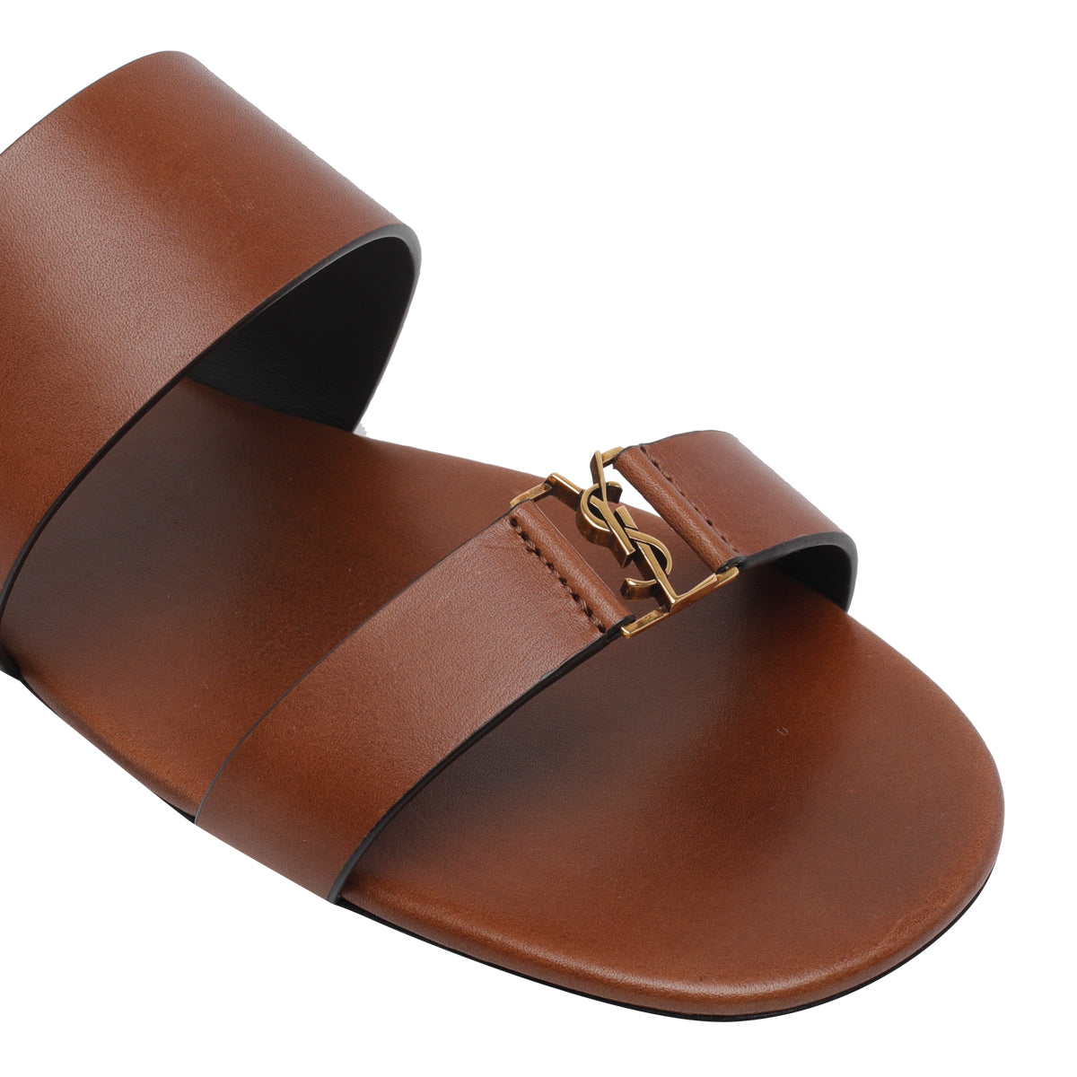 Saint Laurent Sandals Brown Calf Leather/leather Sole
