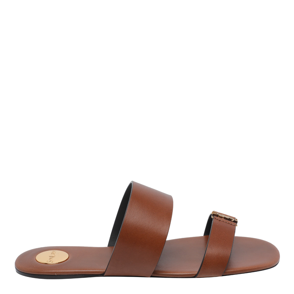 Saint Laurent Sandals Brown Calf Leather/leather Sole