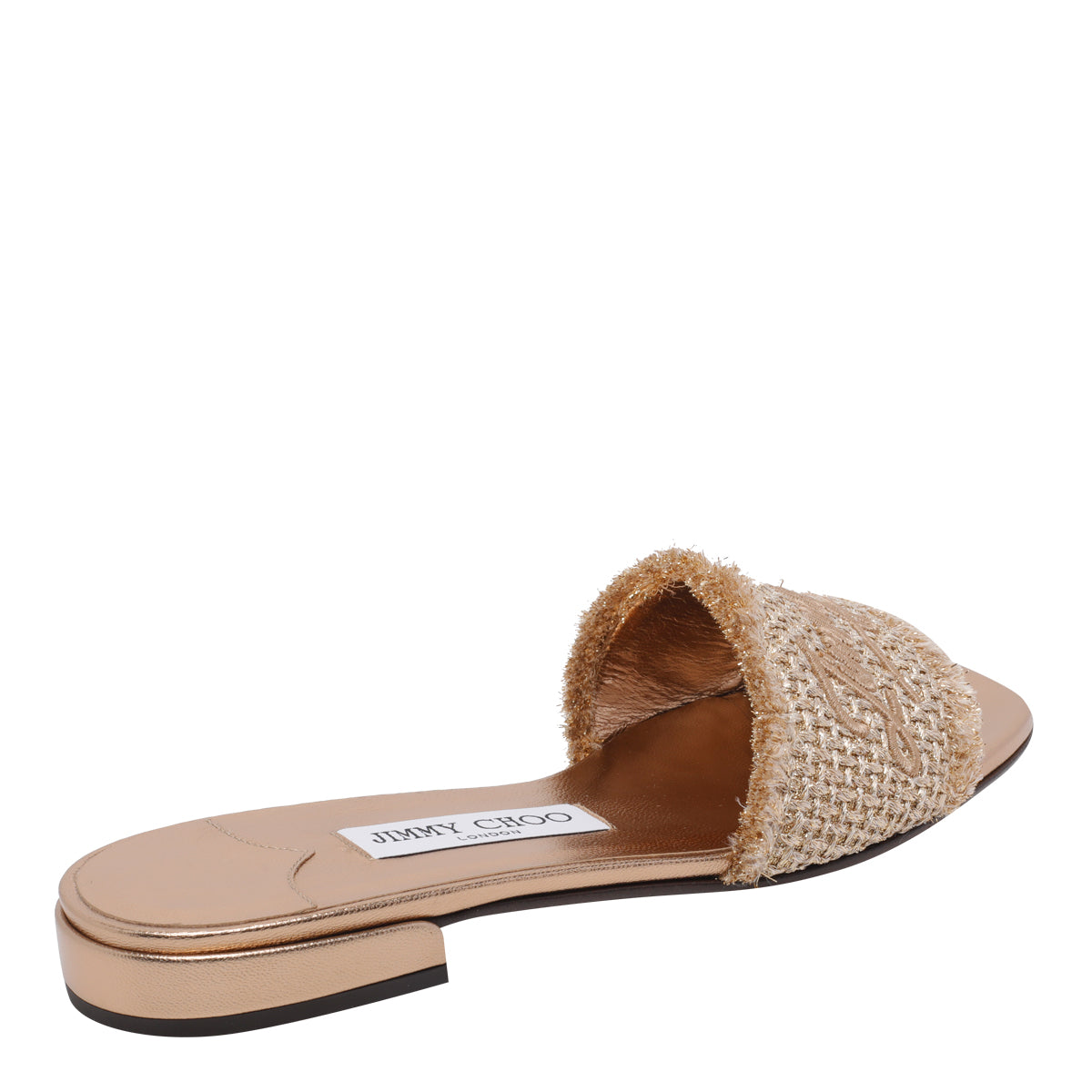 Jimmy Choo Sandals Brown Raffia Metallic/leather Sole