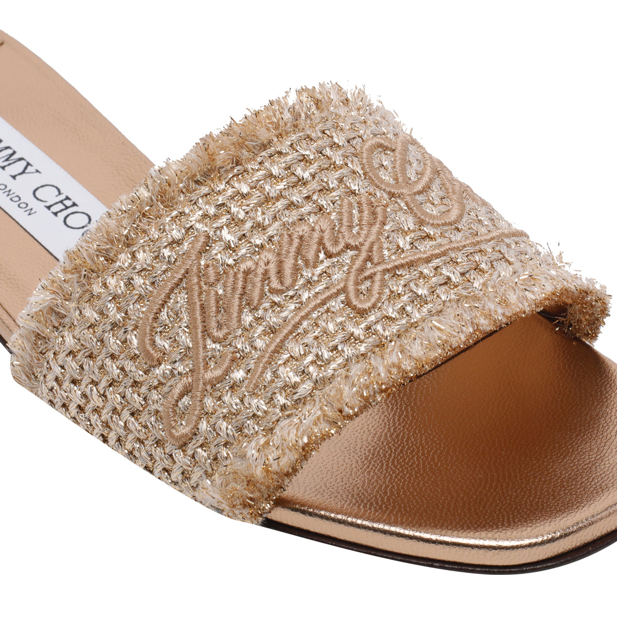 Jimmy Choo Sandals Brown Raffia Metallic/leather Sole