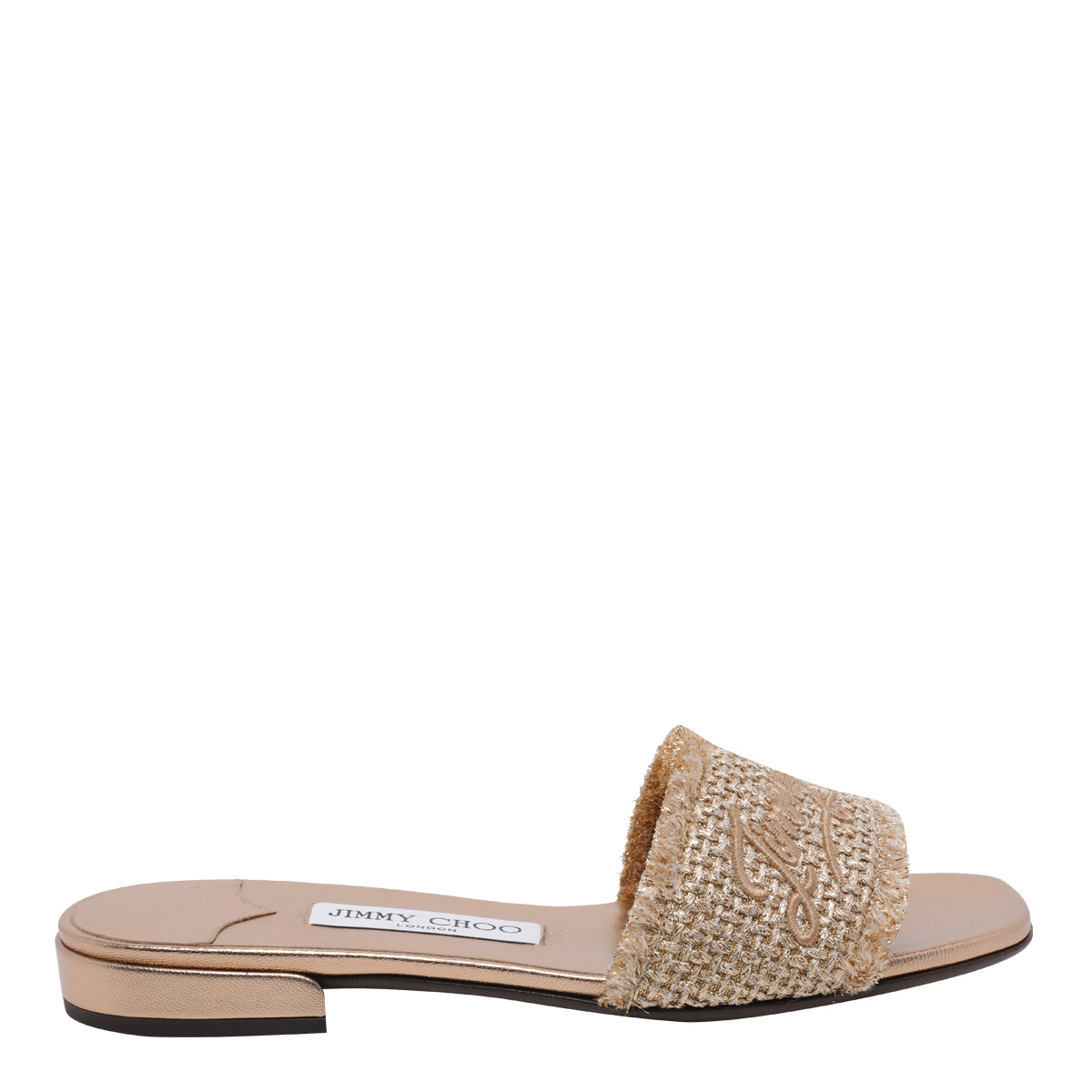 Jimmy Choo Sandals Brown Raffia Metallic/leather Sole