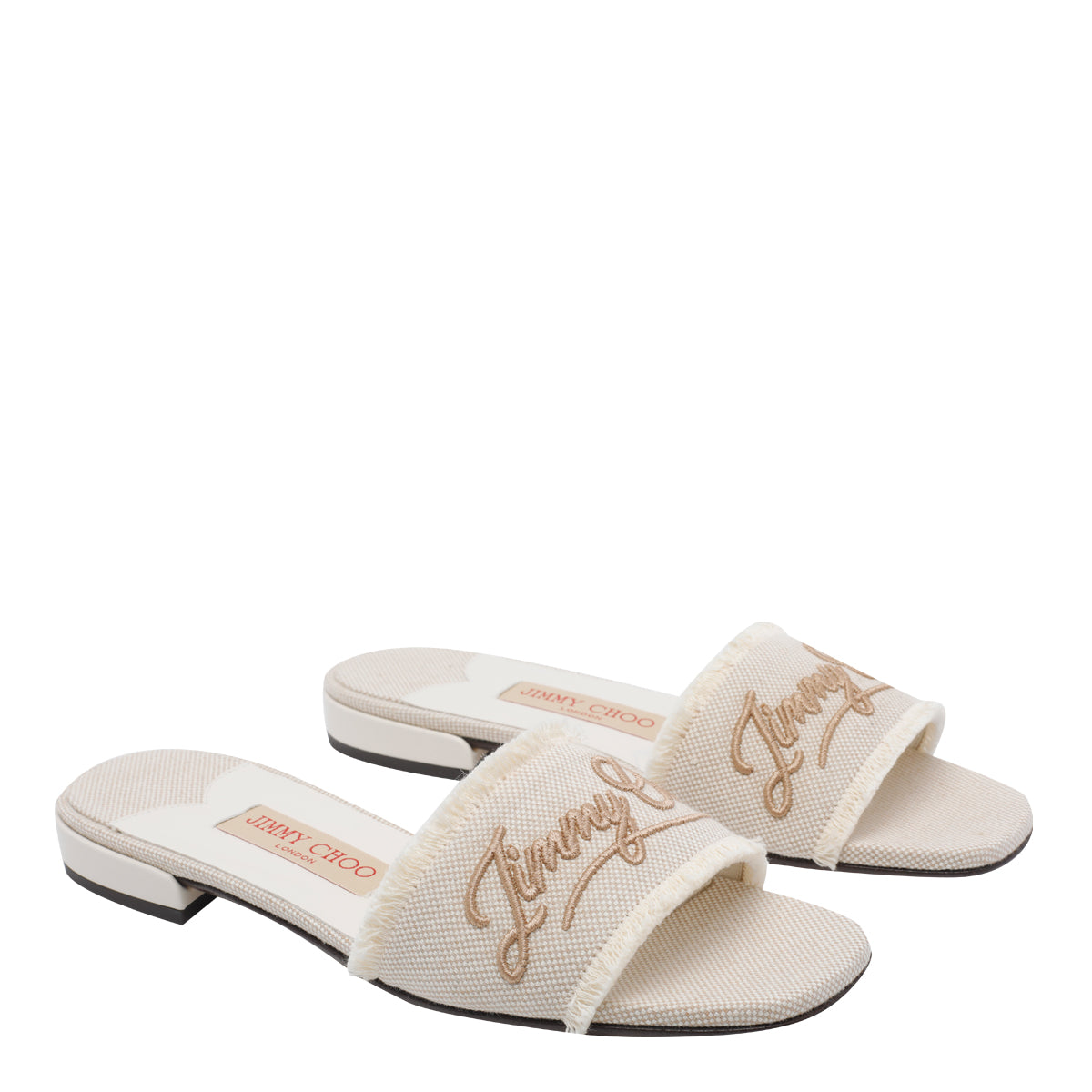 Jimmy Choo Sandals White Fabric/leather Sole