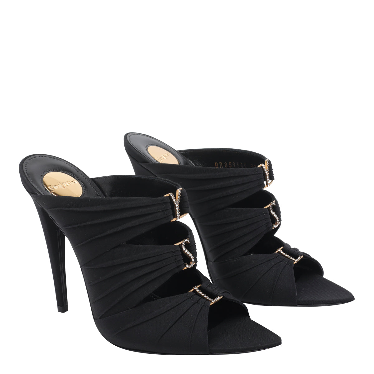 Saint Laurent Sandals Black Fabric/leather Sole
