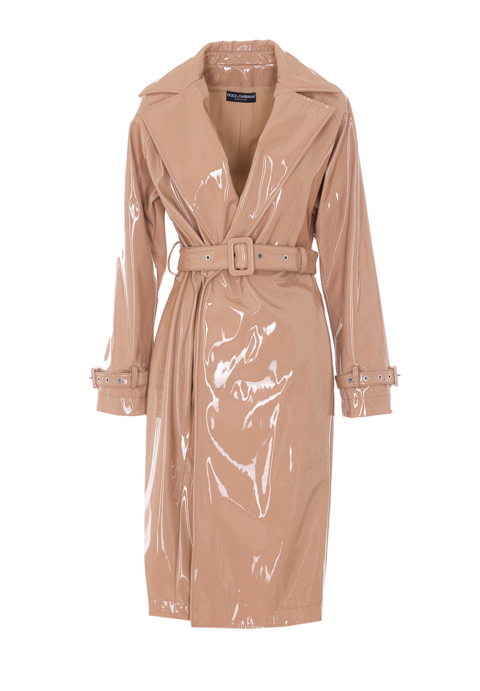 Dolce & Gabbana Coats Beige Polyester