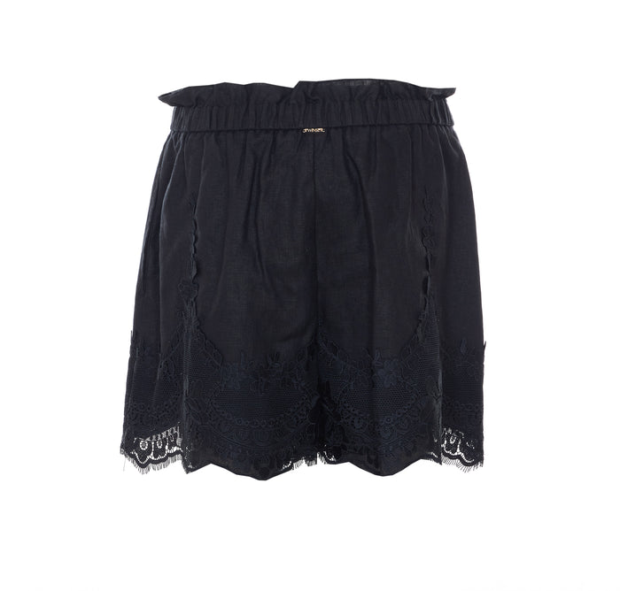Twin-set Shorts Black Linen