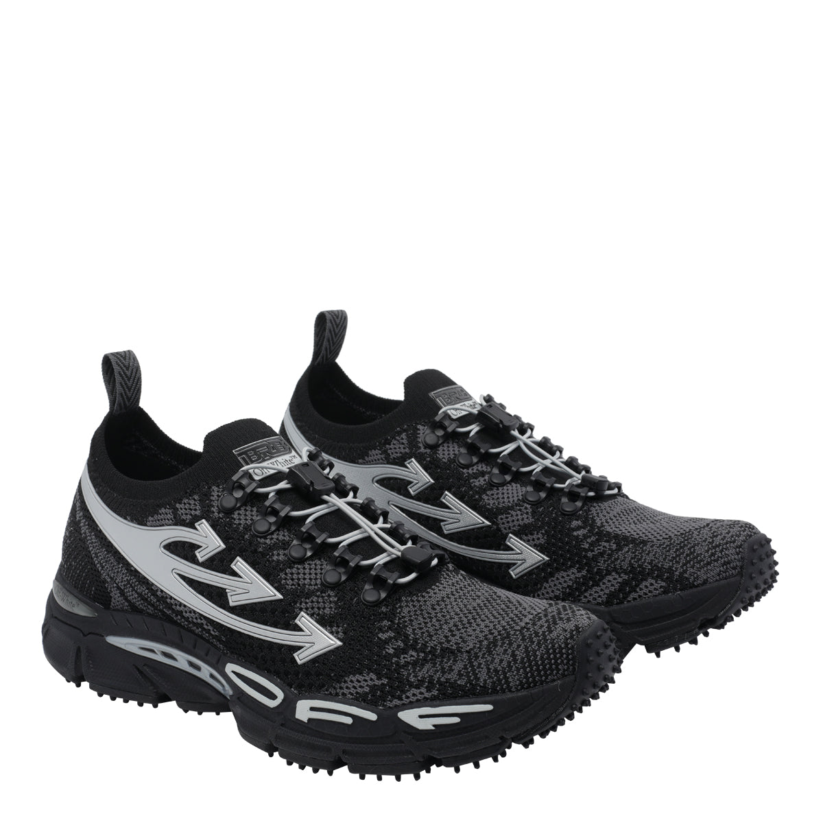 Off White Sneakers Black Rubber Fabric/rubber Sole