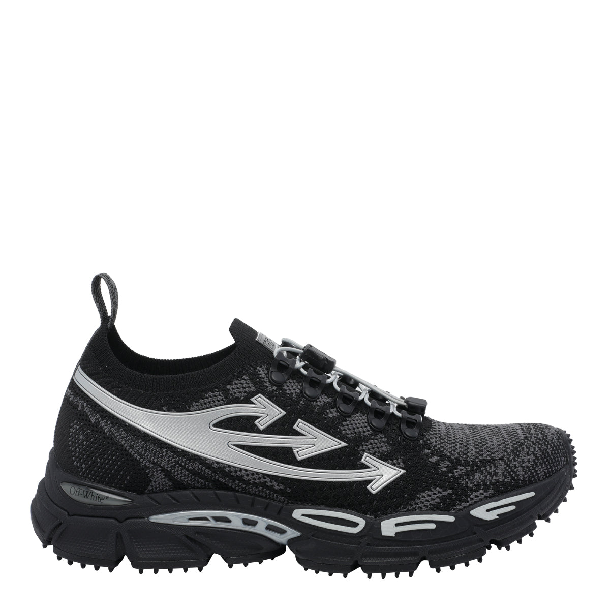 Off White Sneakers Black Rubber Fabric/rubber Sole