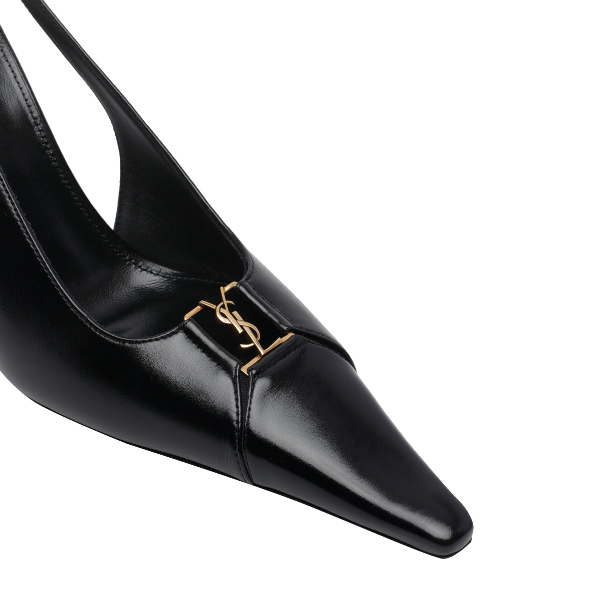 Saint Laurent With Heel Black Calf Leather/leather Sole