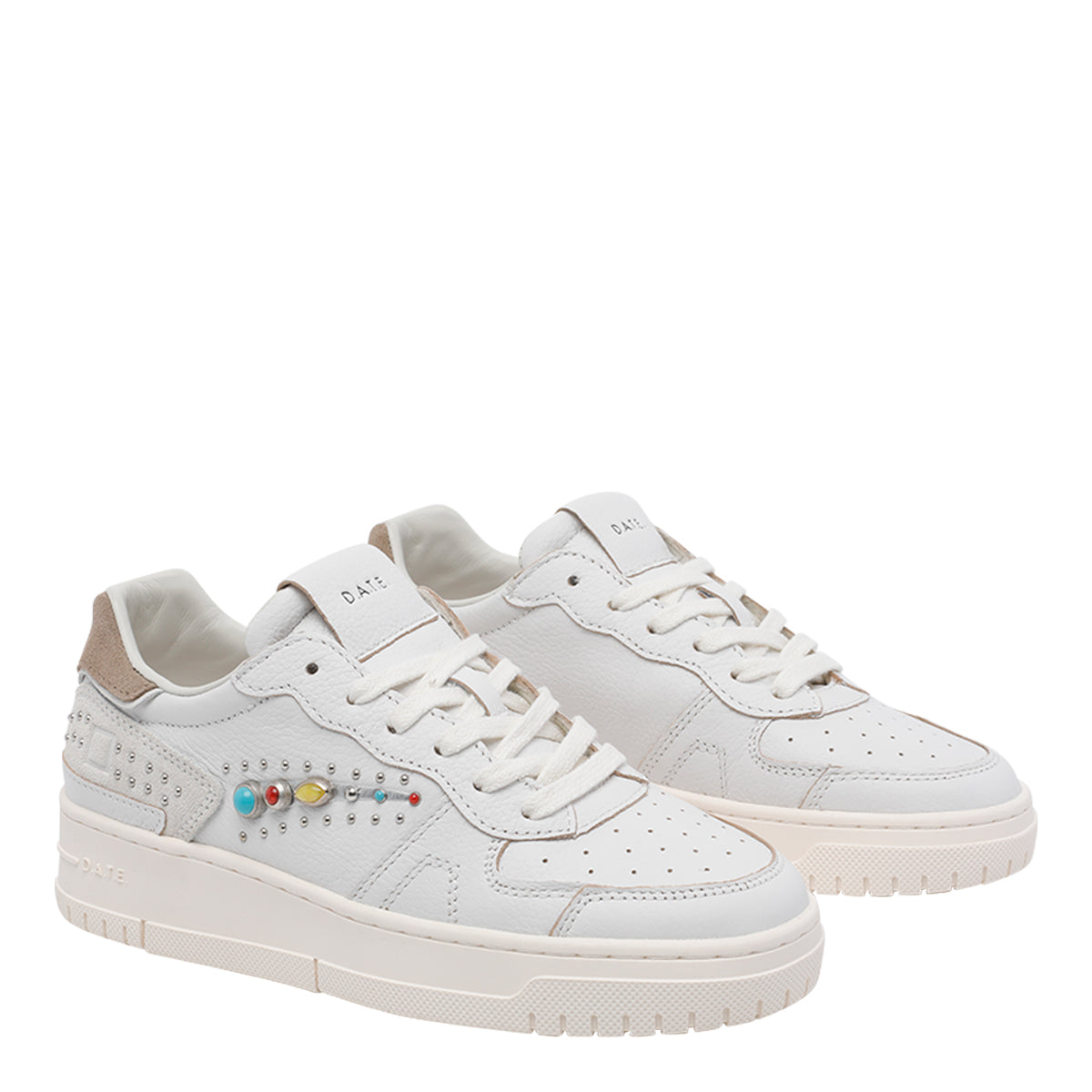 D.A.T.E. Sneakers White Calf Leather/rubber Sole