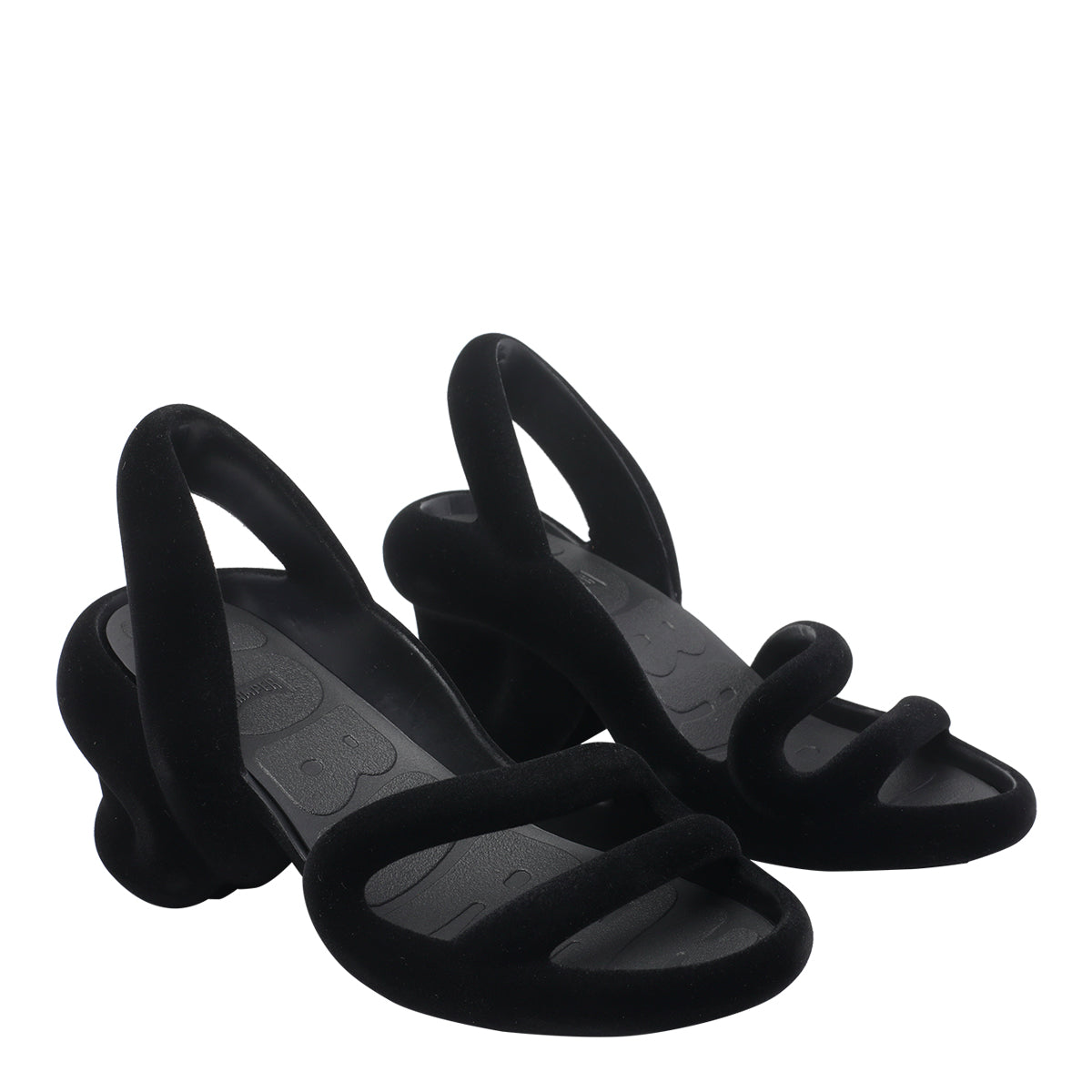 Camper Sandals Black Fabric/rubber Sole