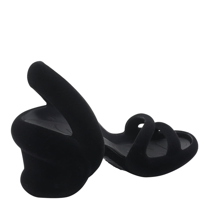 Camper Sandals Black Fabric/rubber Sole