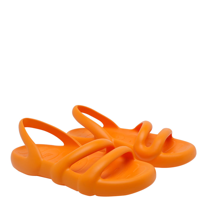 Camper Sandals Orange Fabric/rubber Sole