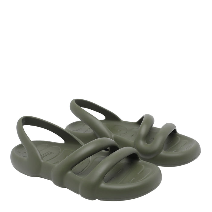 Camper Sandals Green Fabric/rubber Sole
