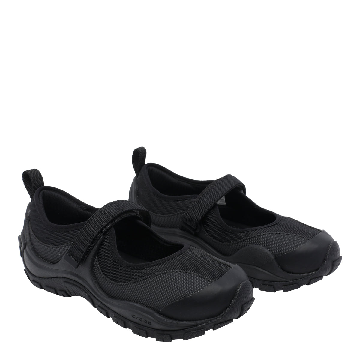 Crocs Flat Shoes Black Fabric