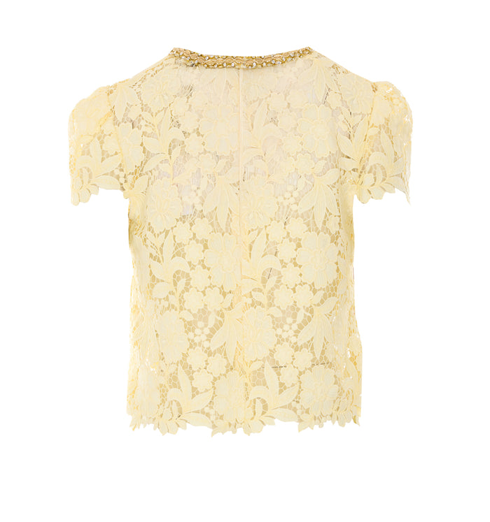 SELF PORTRAIT Top Yellow Polyester