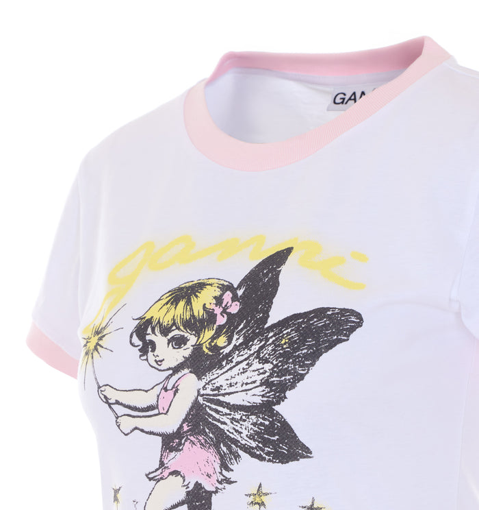 Ganni T-Shirts And Polos White Organic Cotton