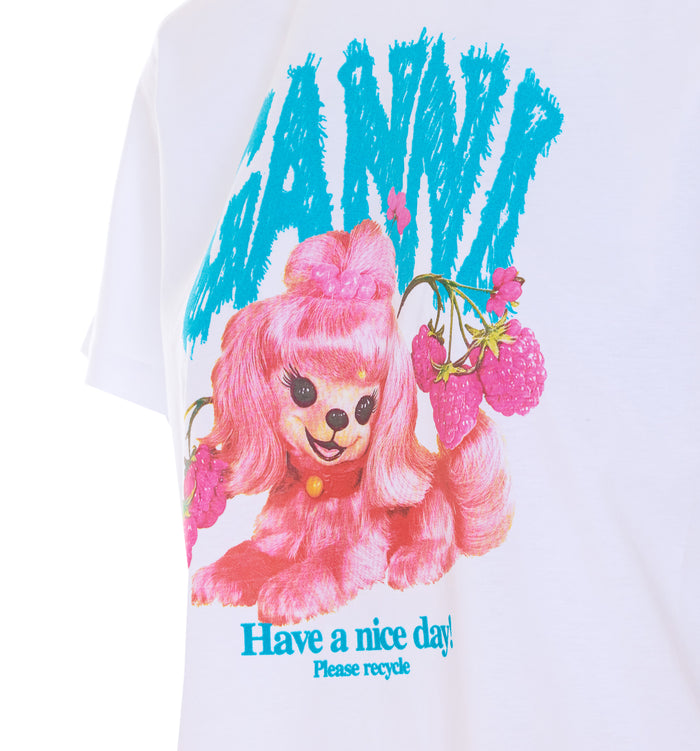 Ganni T-Shirts And Polos White Organic Cotton