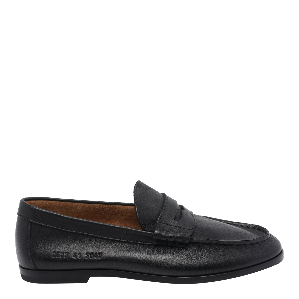 Common Projects Flat Shoes Black Calf Leather/leather Sole