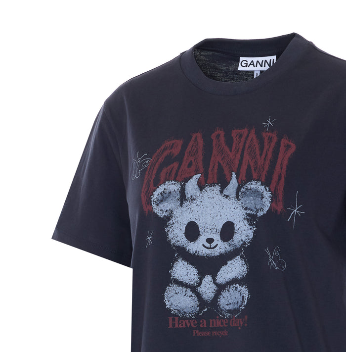 GANNI T-shirts and Polos Black Cotton