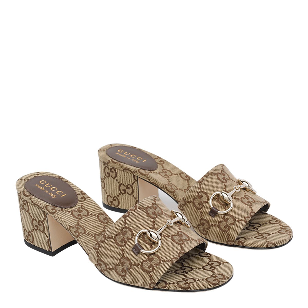 Gucci Sandals Beige Tessuto Gg/leather Sole