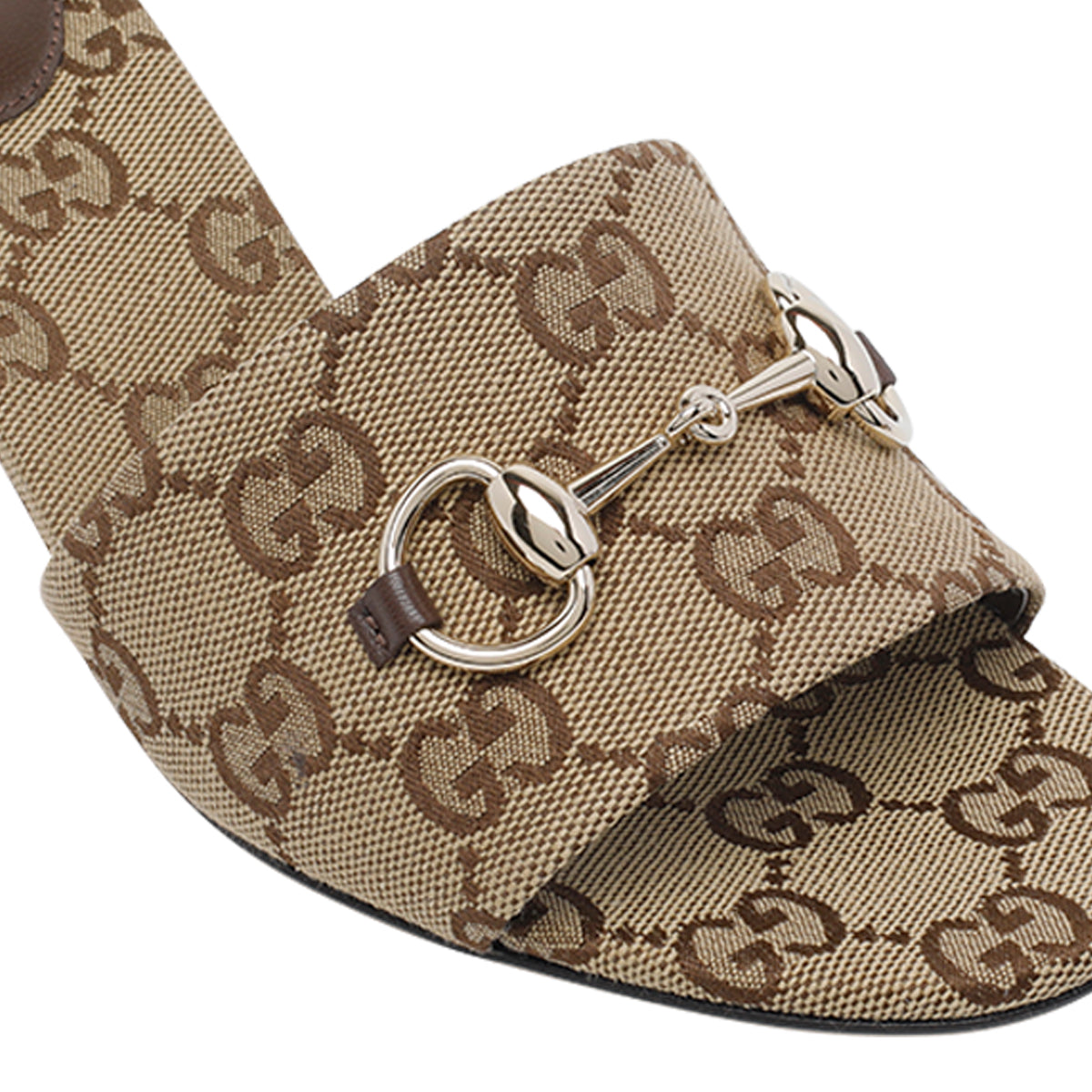Gucci Sandals Beige Tessuto Gg/leather Sole