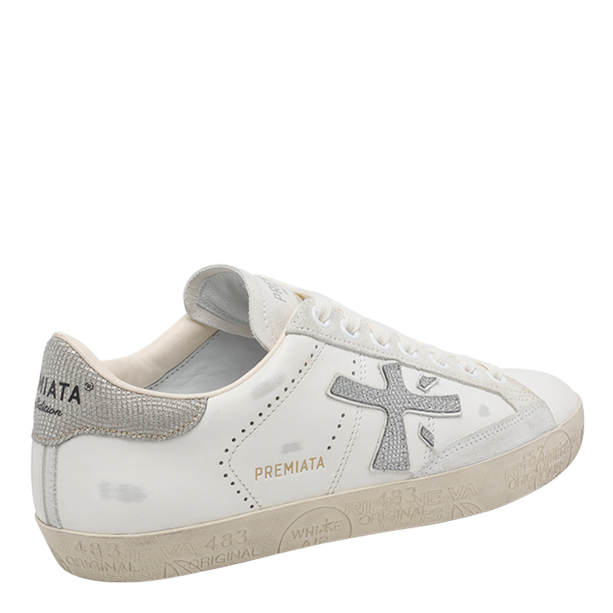 Premiata Sneakers White Calf Leather/rubber Sole