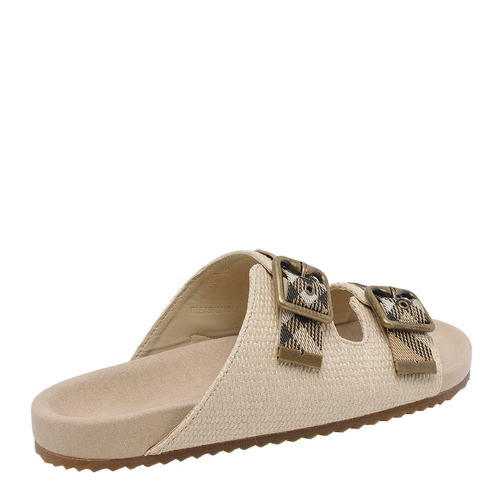 Burberry Sandals Beige Fabric Raffia/rubber Sole