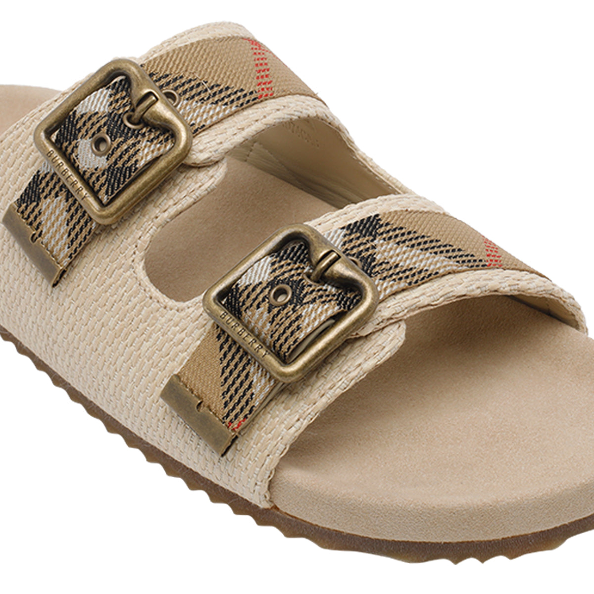 Burberry Sandals Beige Fabric Raffia/rubber Sole