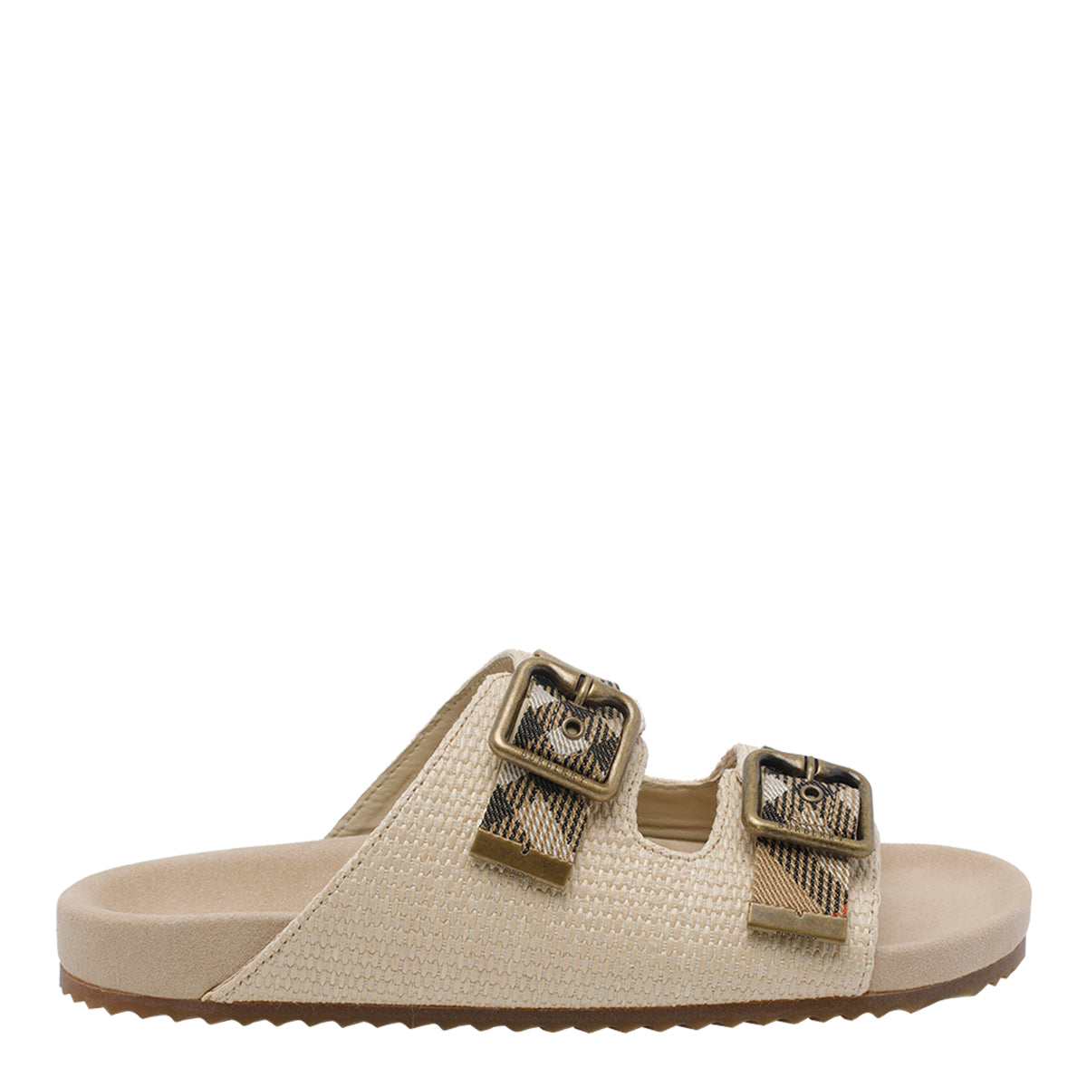 Burberry Sandals Beige Fabric Raffia/rubber Sole