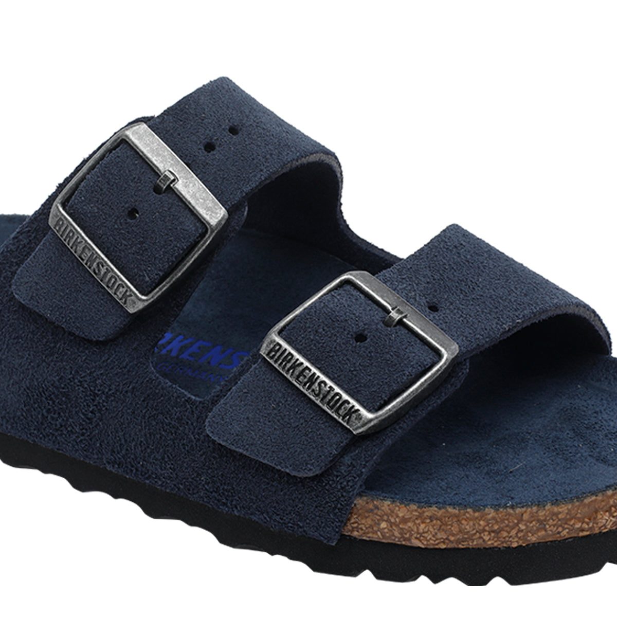 Birkenstock Sandals Blue Suede Leather/rubber Sole