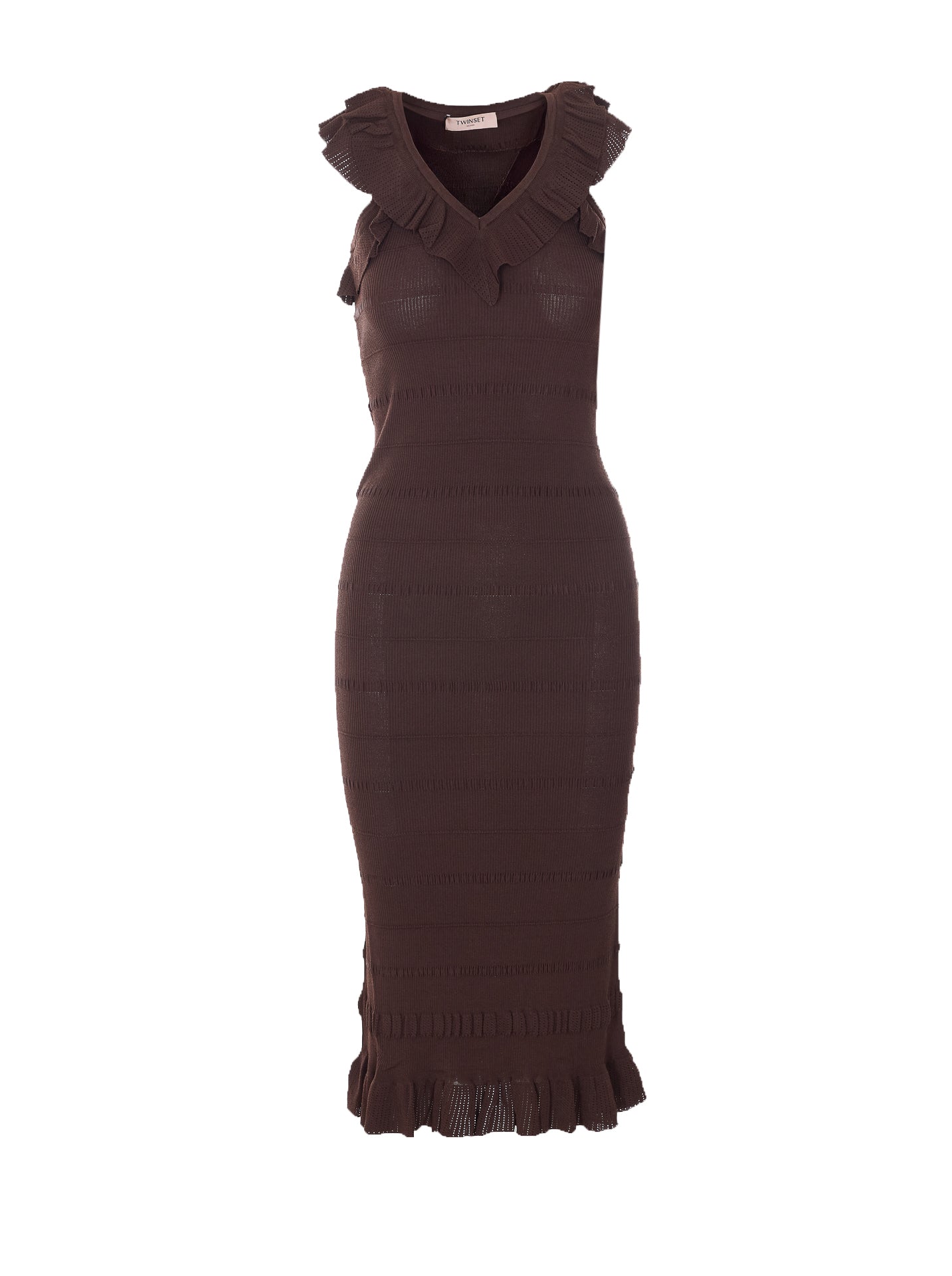 Twin-Set Dresses Brown Viscose
