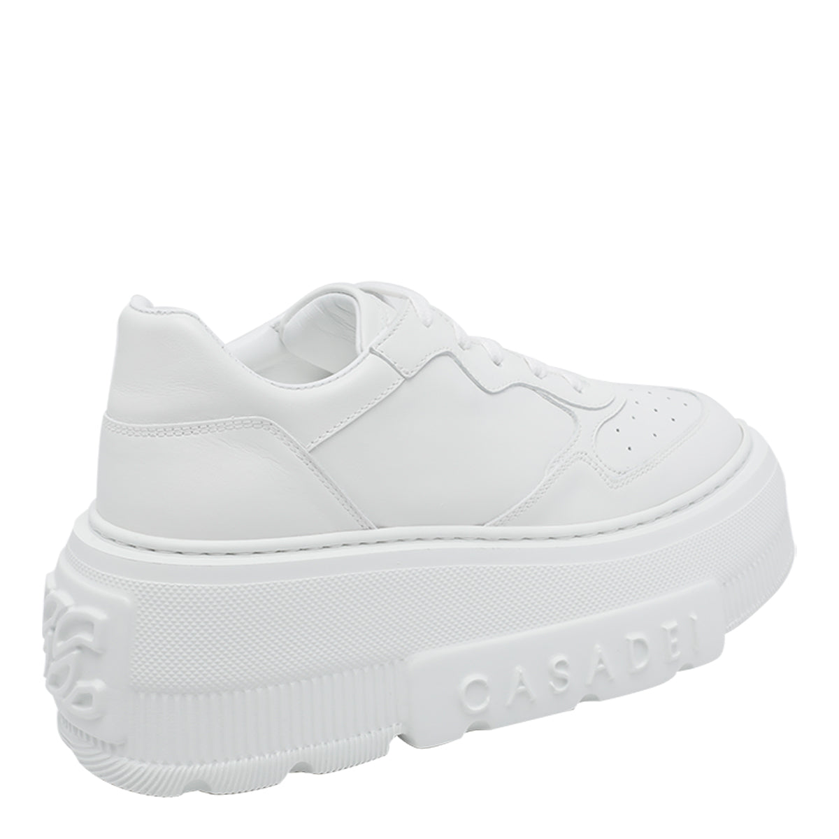 Casadei Sneakers White Calf Leather/rubber Sole