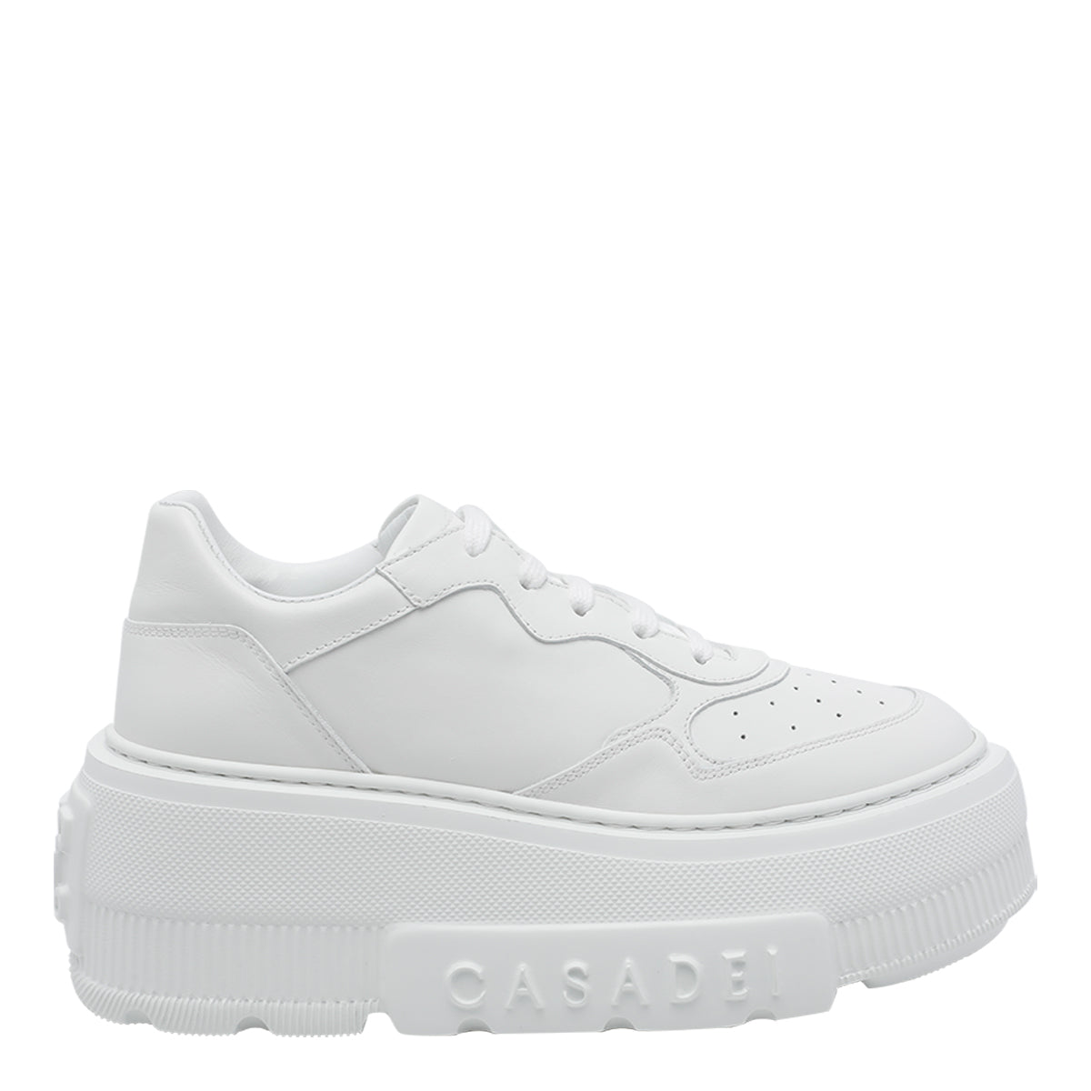 Casadei Sneakers White Calf Leather/rubber Sole