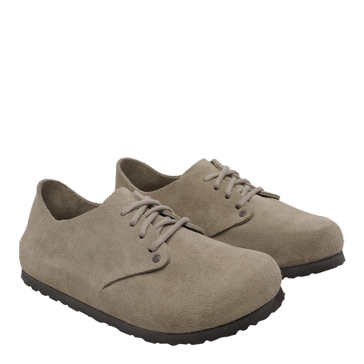 Birkenstock Flat Shoes Grey Suede Leather/rubber Leather