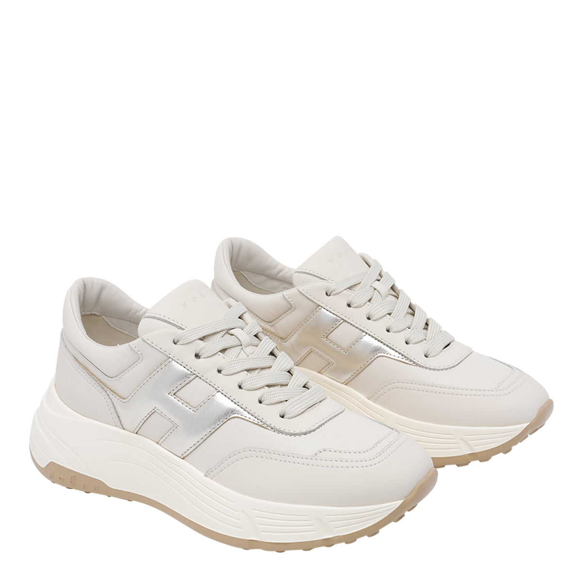 Hogan Sneakers White Calf Leather/rubber Sole