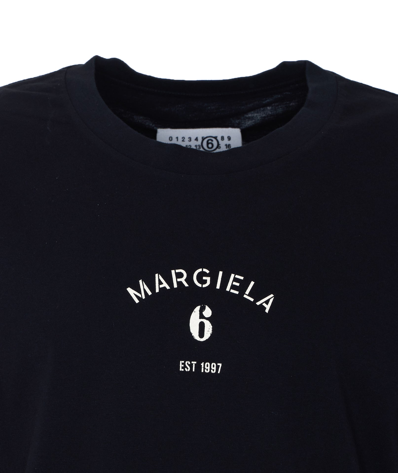 Mm6 Maison Margiela T-Shirts And Polos Black Cotton