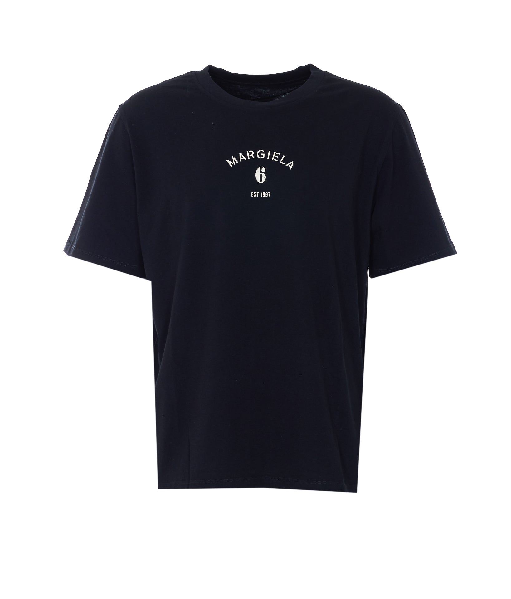 Mm6 Maison Margiela T-Shirts And Polos Black Cotton