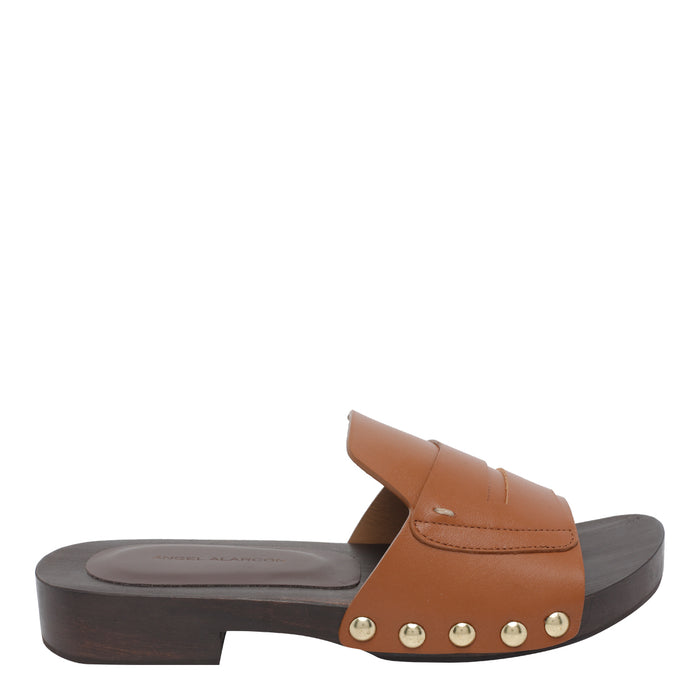Angel Alarcon Sandals Brown Calf Leather/rubber Sole