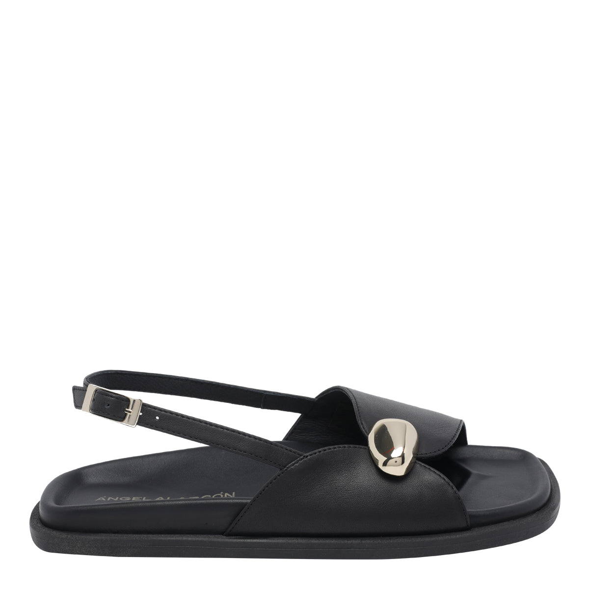 Angel Alarcon Sandals Black Calf Leather/rubber Sole
