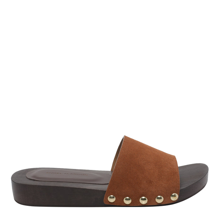 Angel Alarcon Sandals Brown Calf Leather/rubber Sole