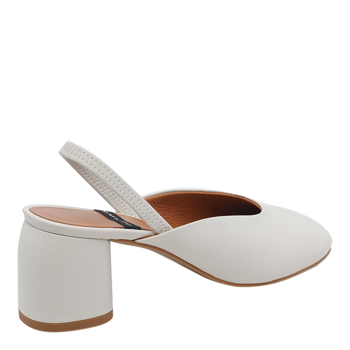 Angel Alarcon With Heel White Calf Leather/rubber Sole