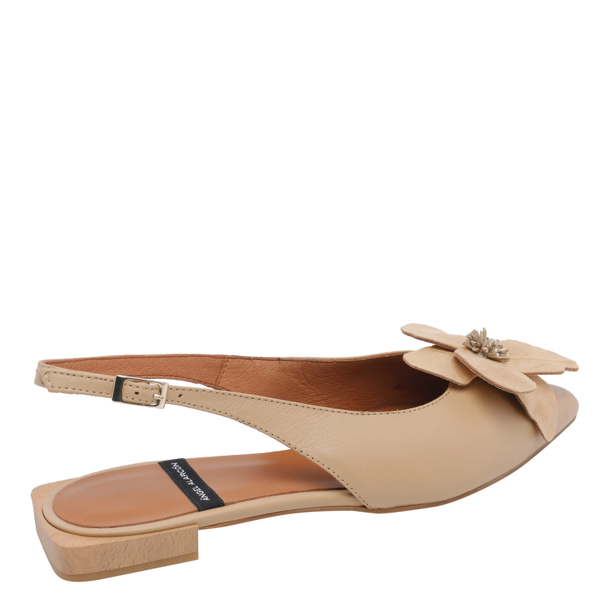 Angel Alarcon With Heel Cammel Calf Leather/rubber Sole